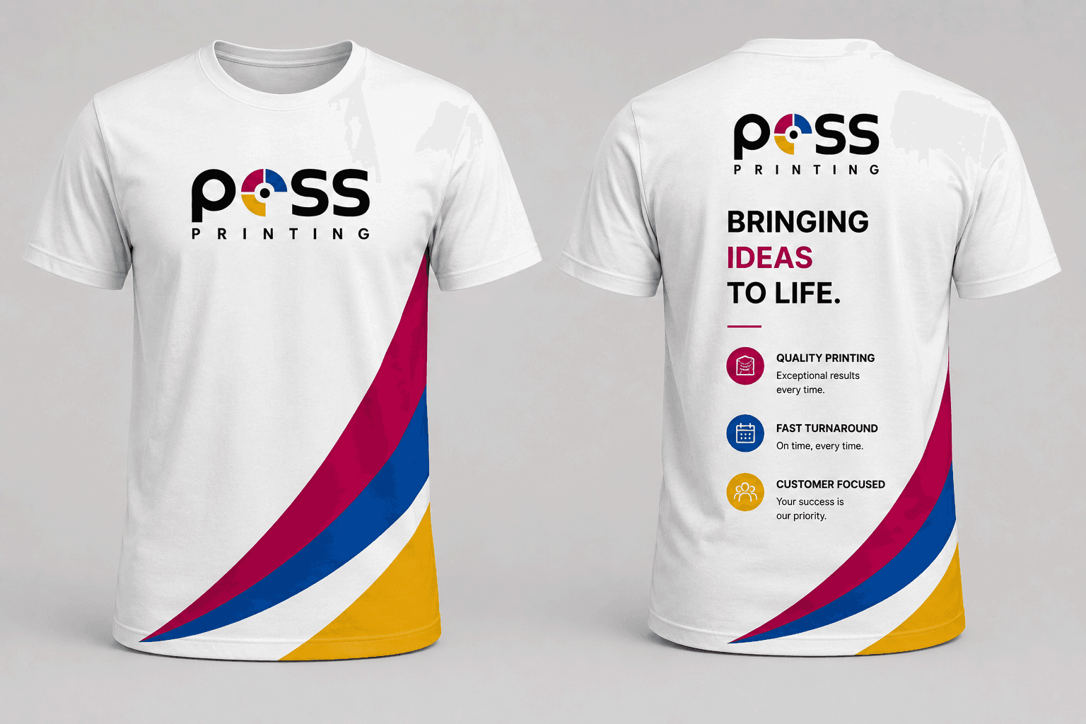 Two custom-printed PESS T-shirts